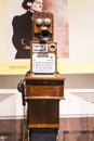The technical museum in Vienna exhibits the production of history of the development of the telegraph and telephone represents the Royalty Free Stock Photo