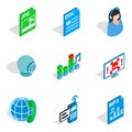 Technical novelty icons set, isometric style