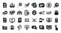 Technical overview icons set simple vector. Phone specification Royalty Free Stock Photo