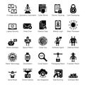 Pack Of Ai glyph Icons Royalty Free Stock Photo