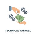 Technical Payroll flat icon. Colored element sign from recruitment collection. Flat Technical Payroll icon sign for web