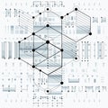 Technical plan, engineering draft. Vector drawing of industrial