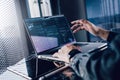 Technical programmer or computer engineering with coding technology of new business.S Royalty Free Stock Photo