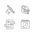Technical project pixel perfect linear icons set