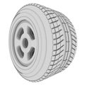 Technical Rendering Of A Sports Tire And Rim