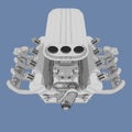 Technical Rendering Of V8 Sports Car Engine