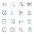 Technical school linear icons set. Vocational, Trade, Hands-on, Skilled, Practical, Apprenticeship, Specialized line