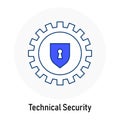 Technical Security GDPR Icon: Data Protection Measures.