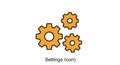 Technical settings symbol with three gears showing process management icon Royalty Free Stock Photo