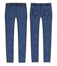 Blue jeans sketch technical sketch