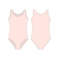 Technical sketch bodies wear for girls. Lady body underwear. Female white bodysuit