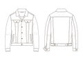 Technical sketch of denim jacket in vector. Royalty Free Stock Photo