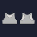 Technical sketch girl sports bra in gray colors. Women`s sport underwear design