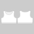 Technical sketch girl sports bra isolated on gray background