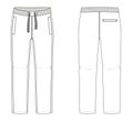 Technical sketch of man sports trousers - vector