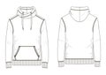 Technical sketch of man sweatshirt in vector