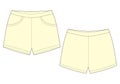 Technical sketch sleep shorts pants design template. Milk color. Elastic sport shorts Royalty Free Stock Photo