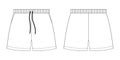 Technical sketch sport shorts pants design template