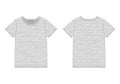 Technical sketch women t shirt in gray melange fabric