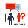 Technical support employee and customer asking question inquiry.