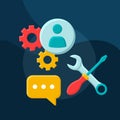 Technical support flat concept vector icon