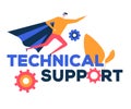 Technical support - flat design style colorful illustration Royalty Free Stock Photo