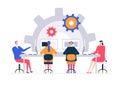 Technical support - flat design style colorful illustration Royalty Free Stock Photo