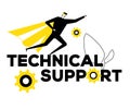 Technical support - flat design style vector illustration Royalty Free Stock Photo