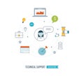 Technical support flat illustration. Strategy for successful business. Royalty Free Stock Photo