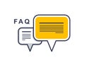Technical support and frequently asked questions FAQ vector design element isolated on white Royalty Free Stock Photo