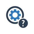 Technical Support Icon - Gear With Question Icon Royalty Free Stock Photo