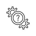 Technical Support Icon - Gear With Question Icon Royalty Free Stock Photo