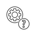 Technical Support Icon - Gear With Question Icon Royalty Free Stock Photo