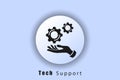 Technical support icon. Operator support with headset. Customer and technical support. User interface icon. White ui web Royalty Free Stock Photo