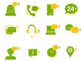 Customer service icon set. Technical Support Line Icons Including operator, headset, handset, dialogue, etc.