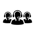 Technical support icon vector male business customer service person profile avatar with headphone for online assistant