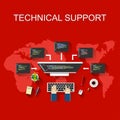 Technical support illustration. Customer support concept.