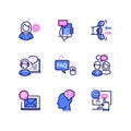 Technical support - line design style icons set
