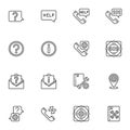 Technical support line icons set Royalty Free Stock Photo