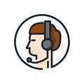 Technical Support Man Icon Color Illustration Design Royalty Free Stock Photo