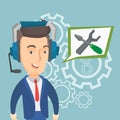 Technical support operator vector illustration. Royalty Free Stock Photo