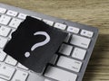 Technical Support Question Concept with Question Mark on Computer Keyboard for Online Help and Troubleshooting Royalty Free Stock Photo