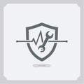 Technical Support and Security Shield Icon Royalty Free Stock Photo