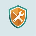 Technical Support and Security Shield Icon (1 Royalty Free Stock Photo
