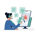 Technical Support Service Concept Illustration Help Desk Agent Troubleshooting System Error and Software Problem Diagnosis on Comp Royalty Free Stock Photo