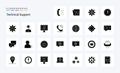 25 Technical Support Solid Glyph icon pack Royalty Free Stock Photo