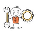 Technical support stick figure illustration