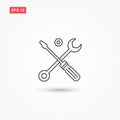 Technical support symbol or screwdriver vector icon 3