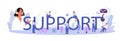 Technical support typographic header. Idea of customer service