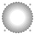 Technical background with concentric circles and gear silhouettes. Royalty Free Stock Photo